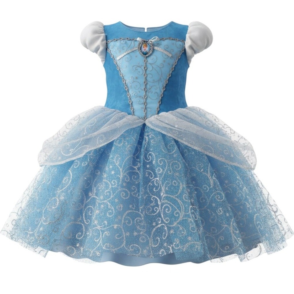 Disney Cinderella Costume Dress 6-12M Blue Sparkle Tulle Princess Halloween